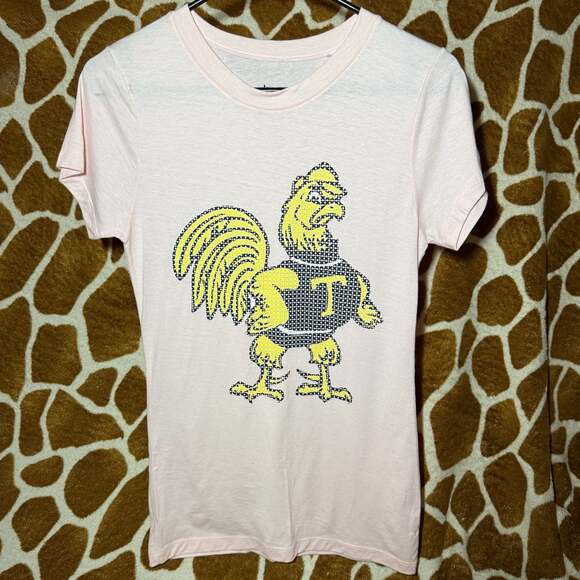 Jones & Mitchell Tops - Jones & Mitchell Trinity College Bantams Mascot Pink Graphic T-Shirt - Size L